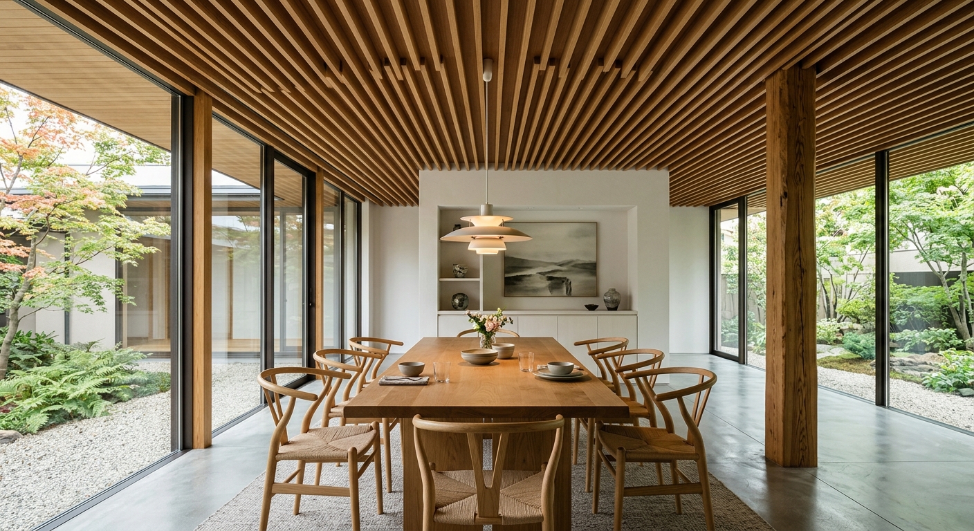 木天井が美しいダイニング